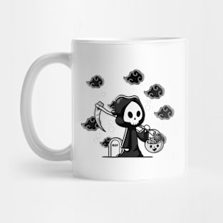 Midnight Stroll of the Grim Reaper: A Haunting Tale Mug